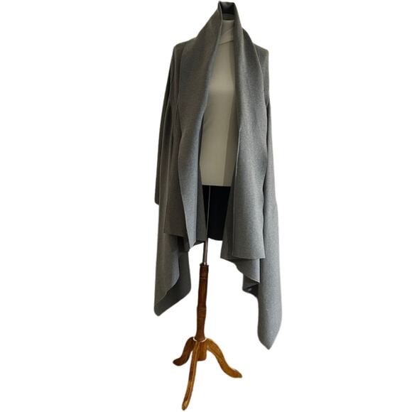 Norma Kamali Uneven Blanket Coat – Medium Heather Grey, S/36, Heavyweight - Picture 5 of 7